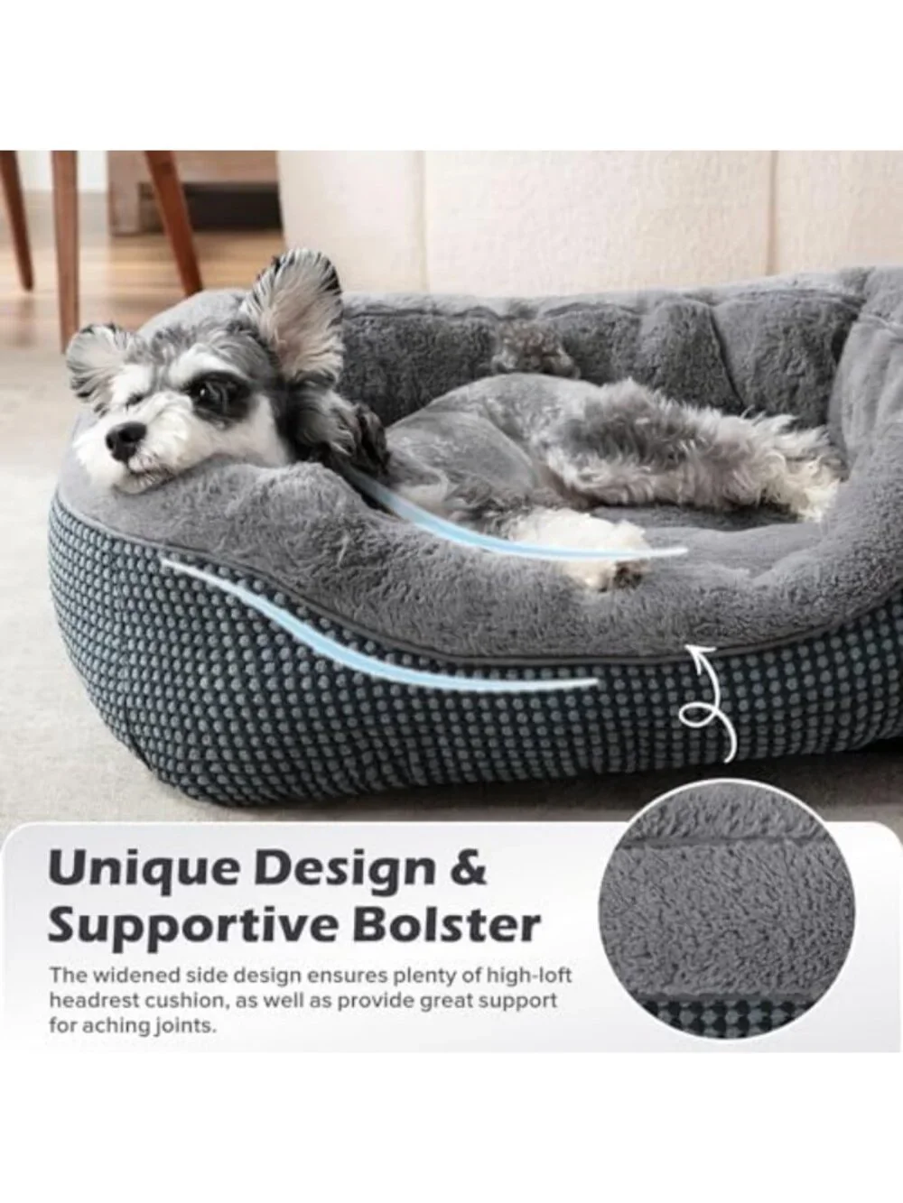 Cozy Orthopedic Small Dog & Cat Bed, Washable, Anti-Slip, Soft Calming Sleep (S)